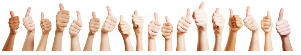 Many bigs thumbs up on white background - sarcasm